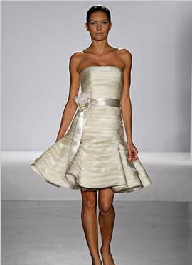 I need help! Who designs this dress? :  wedding dress short info reception dress bridesmaid dress help designer Short Wedding Dress From Priscilla Of Boston Bridesmiads