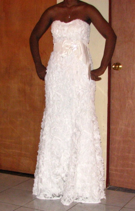 My Dresses Came! Help me Choose- Pic Heavy :  wedding dress wedding beach satin sash orange shoe Kimsoutache1