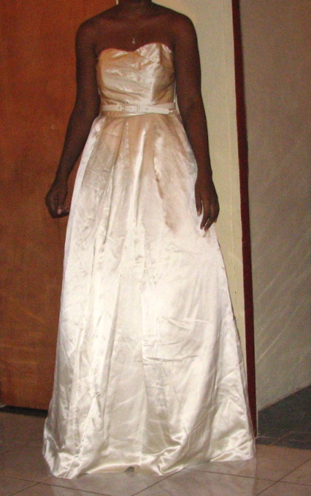 My Dresses Came! Help me Choose- Pic Heavy :  wedding dress wedding beach satin sash orange shoe Straplesssatin3sml