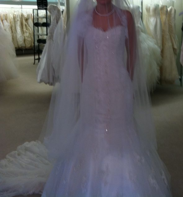  dress on real brides wedding dress maggie sottero mermaid lace Veil
