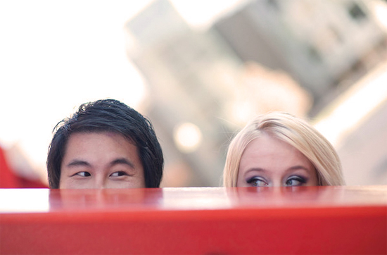 Brittany & Huy- Our engagement photos :  wedding zombie fun engagement Eye2