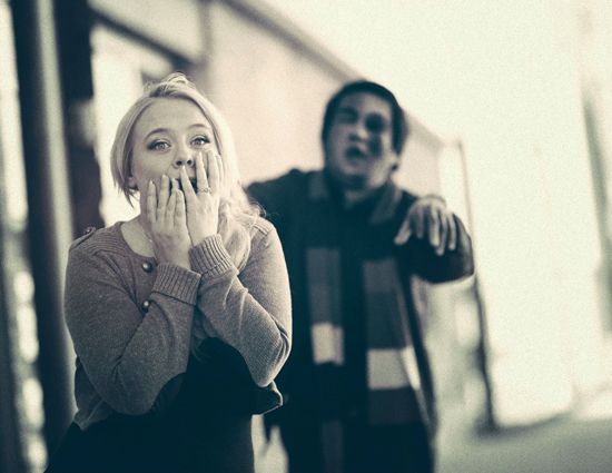 Brittany & Huy- Our engagement photos :  wedding zombie fun engagement Zombi