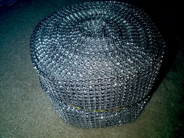 DIAMOND MESH FOR SALE:-) :-) :-) :-) :-) :  wedding bling chairs decor napkins diamond mesh rolls black orange reception IMG 20120210 200719
