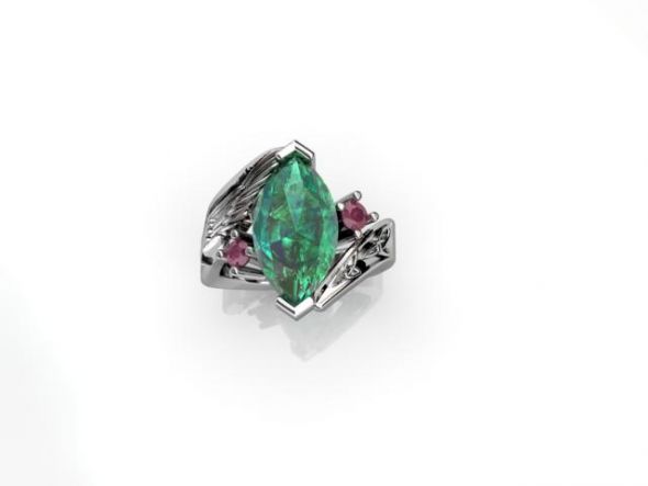 wedding rings Top This is my beauty A Natural Emerald as the center stone