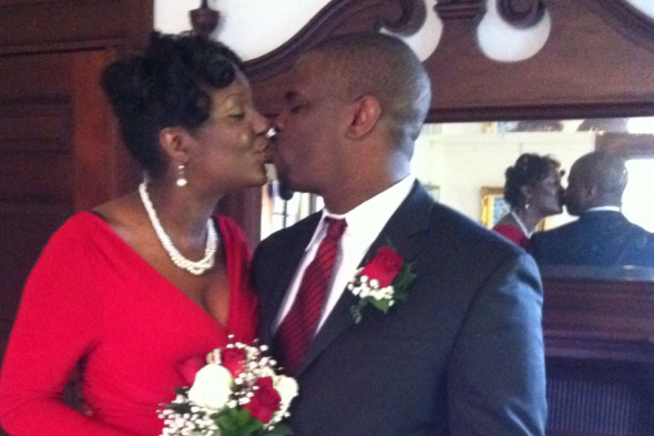 Valentines Day Bride....(Ok....just our legal day!!) :  wedding legal elope courthouse Kiss