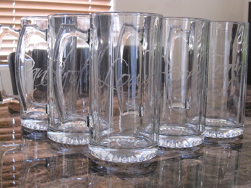 Etched Groomsmen Beer Steins