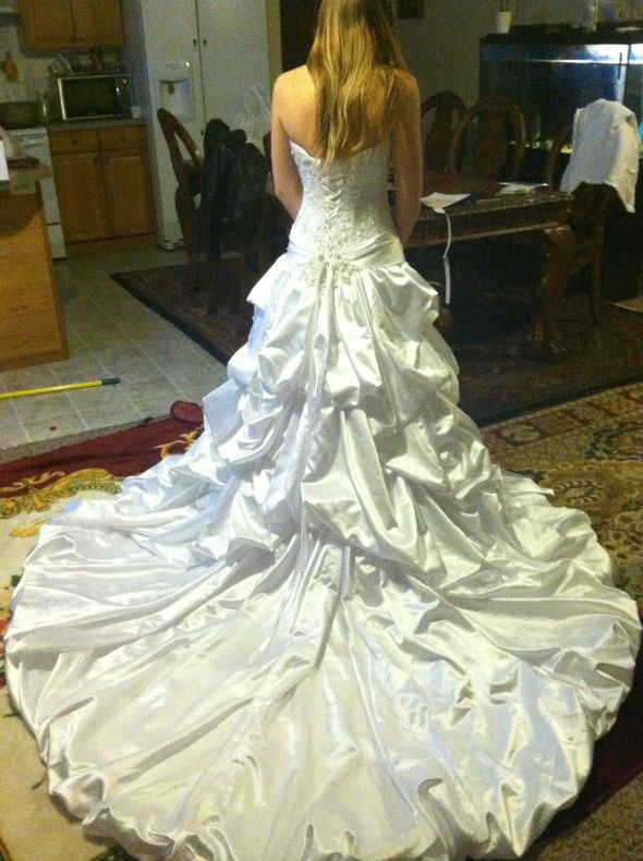 my actual priscilla by maggie,... =] :  wedding maggie priscilla white sparkle corset back dress IMG 0433