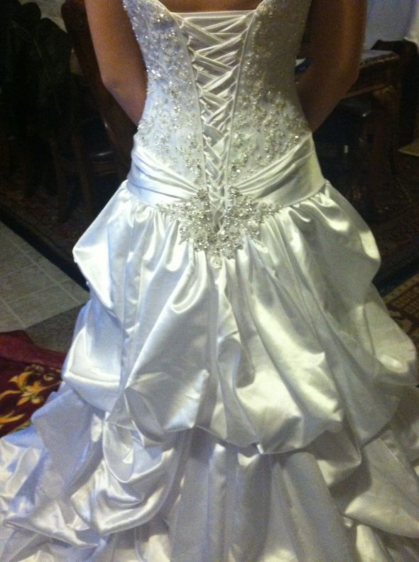 my actual priscilla by maggie,... =] :  wedding maggie priscilla white sparkle corset back dress IMG 0434