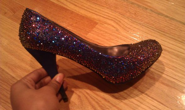DIY Volcano Crystal Shoes :  wedding swarovski strass cobalt crystal diy shoes SHOE1