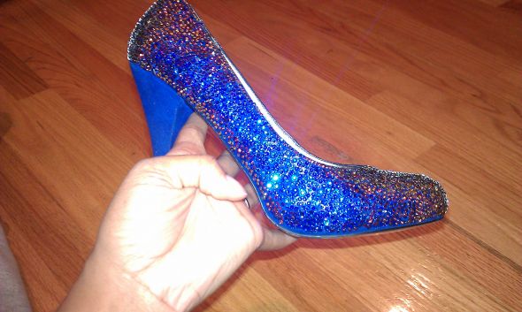 DIY Volcano Crystal Shoes :  wedding swarovski strass cobalt crystal diy shoes SHOE2