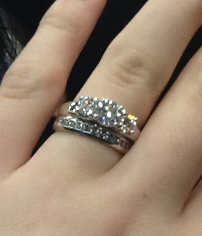 Show me your 3 stone rings with carats of stones! :  wedding 3 stone 1 three stone 1 carat engagement ring ring porn ring 3 stone three stone engagement picture side stones Weddingbang
