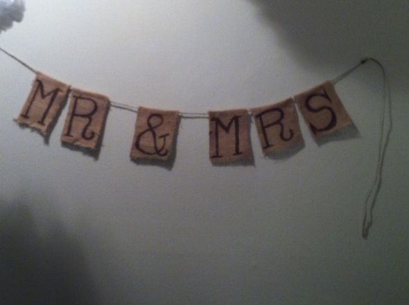 Mr Mrs Burlap Banner wedding burlap banner diy reception Wediing Ideas 