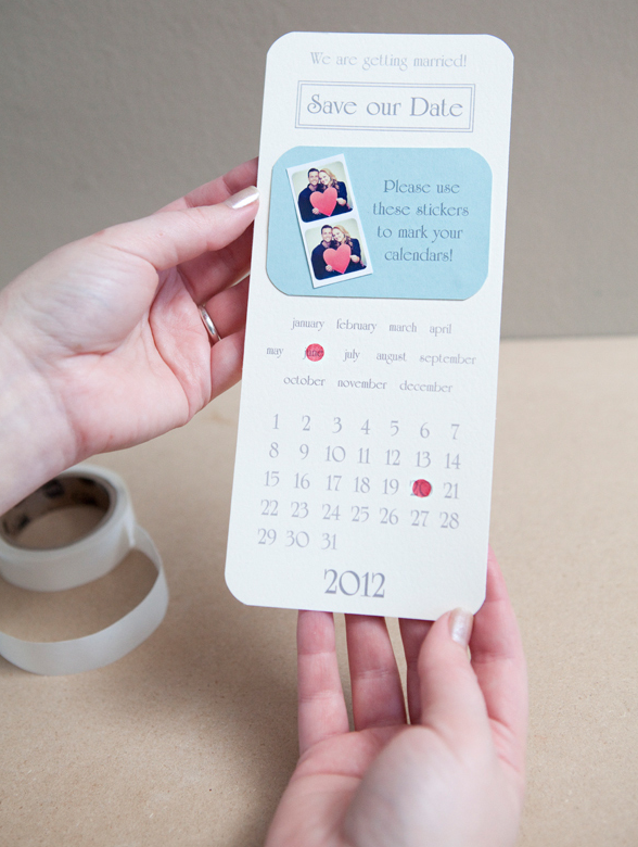 Sticker save the date idea & template