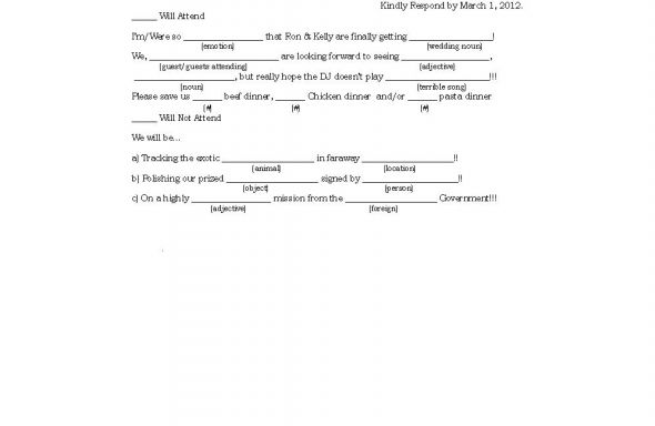 My mad lib rsvp