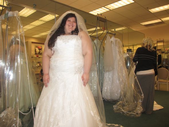 Having second thoughts about my dress??? :  wedding plus size 1 fit and flare davids bridal 1 full figured 1 wedding dress 047