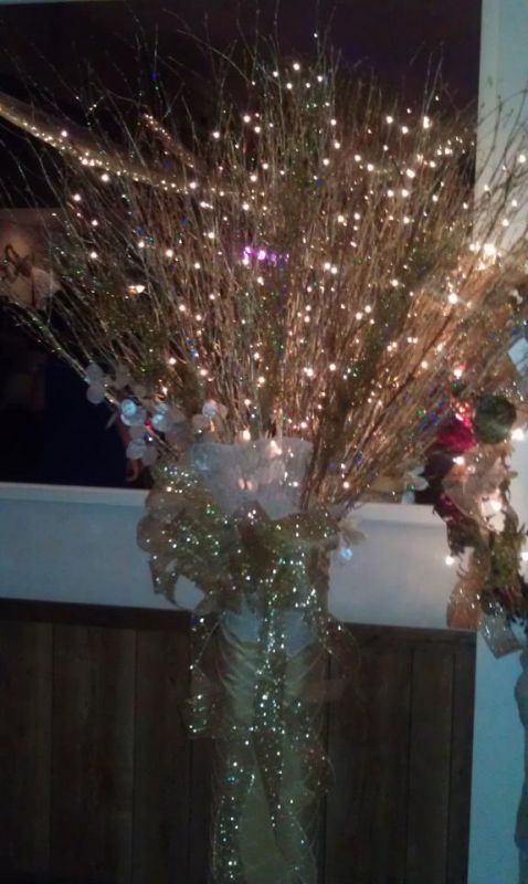 Wedding Decorations Lighted Gold Willow Branch Arrangements