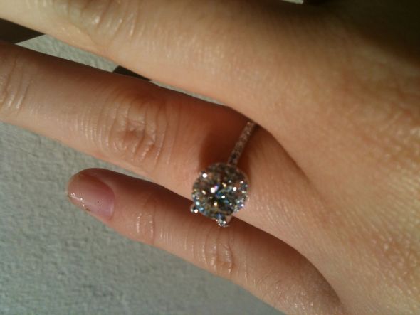 We're ENGAGED!!!! <3  **ring pics included :  wedding engagement moissanite proposal IMG 2189