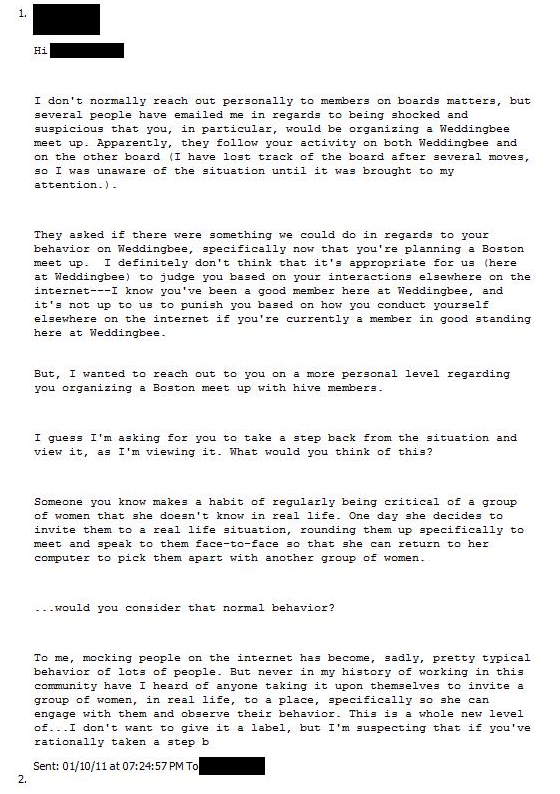 Follow up post by Mr. Bee : wedding Reachout