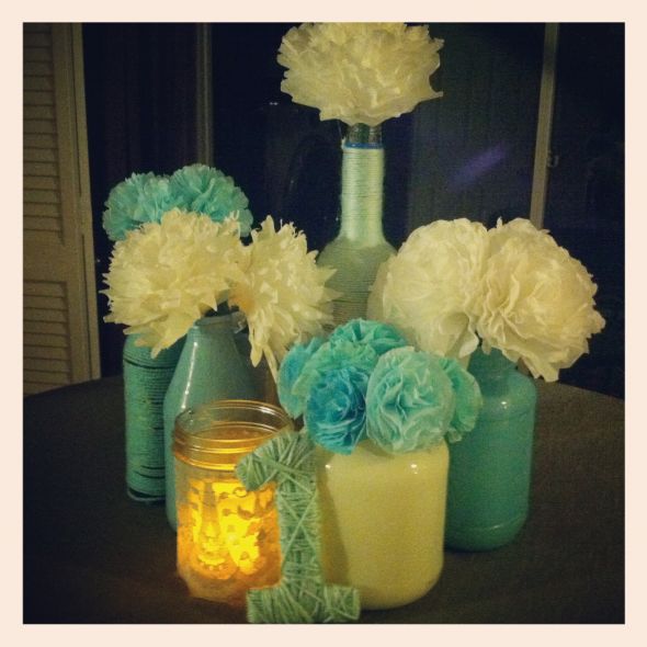  and burlap overlays My DIY centerpieces What do you think wedding 