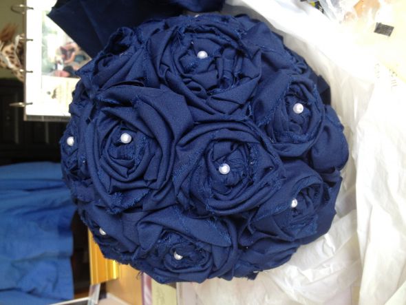 A few finished DIY projects Navy Blue and Yellow wedding