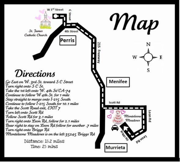 My DIY Map from Ceremony to Reception wedding wedding map directions map 
