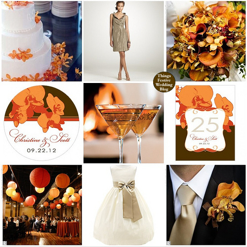 Orange brown taupe champagne October brides what are your colors
