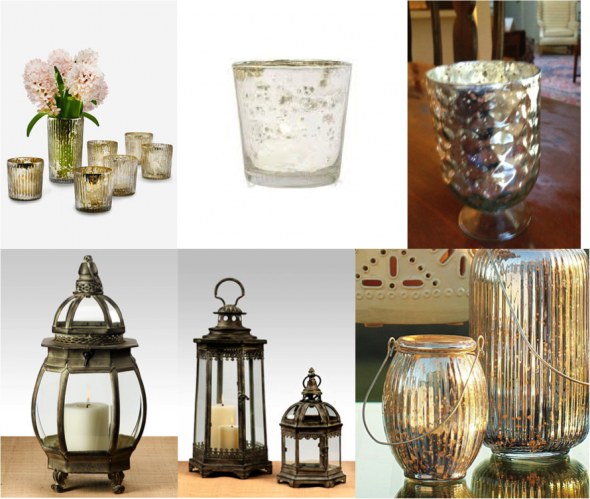 Mercury Glass Votives and Lanterns for Boston Brides wedding mercury glass 
