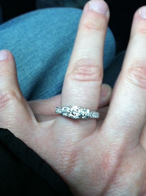 Do you think this ring would look good with a round stone? :  wedding ring engagement ring neil lane princess cut vs round brilliant Ring