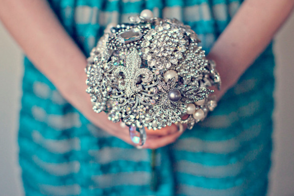 Crystal and Pearl Brooch