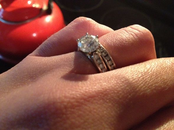 Mine is a Cathedral Channel Set Diamond Ring :  wedding wedding ring engagement ring 215 carat round diamond three rings Engagement Band