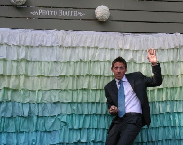 Decorating suggestions for my ceremony space. : wedding Ruffles Curtain Suit Tie Waving Photo Booth