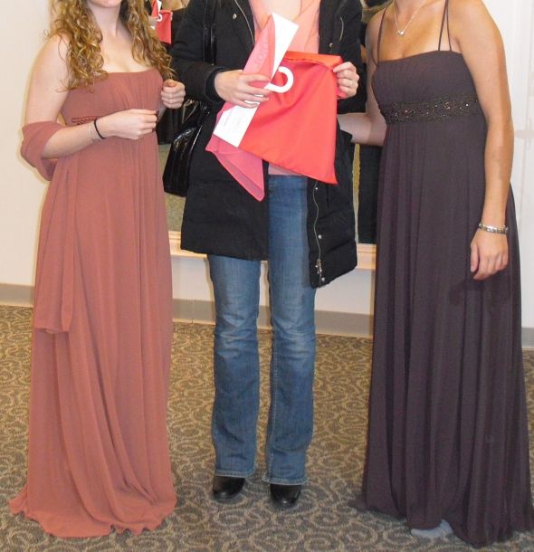 Bridesmaids dresses :  wedding davids bridal 1 bridesmaids dress latte 1 latte chiffon coral guava satin moh Bridesmaids
