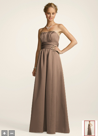 Bridesmaids dresses :  wedding davids bridal 1 bridesmaids dress latte 1 latte chiffon coral guava satin moh Satin