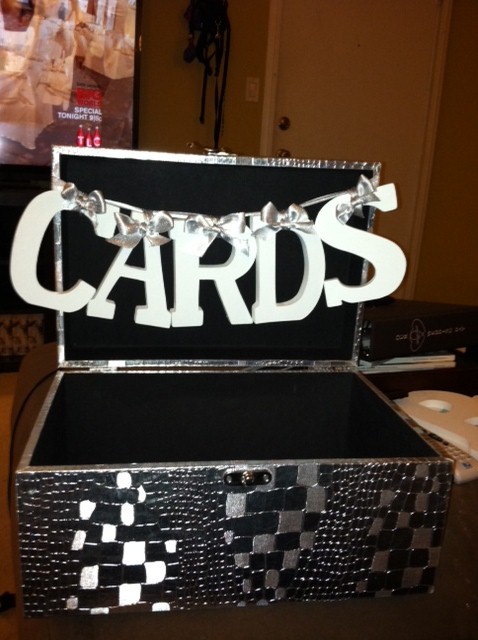 Silver EASY DIY Card Box wedding card box white silver reception Cardbox