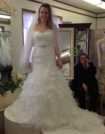 Anais Collezioni/ValStefani 'REAL' brides in these two dress! Please post pics! :  wedding trumpet gown dress mermaid val stafani anais Dress Front
