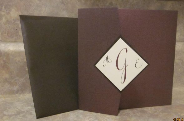 Our Eggplant Ivory and Chocolate Invitations wedding brown purple ivory 