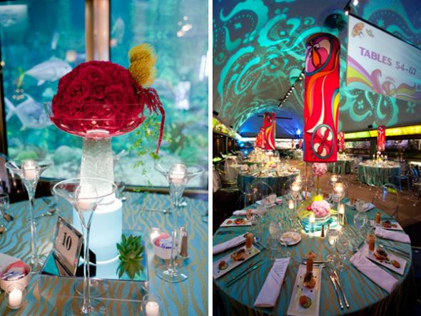 Eclectic reception inspiration board :  wedding Jellyfish Aquarium Event Decor