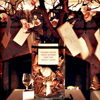 I had the crazy idea of doing a wish tree as a guest book 