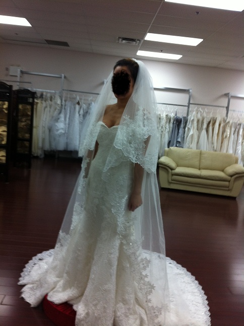 Can I wear a veil over a high updo? : wedding updo hair bun high chignon veil Cosmobella Veil 2
