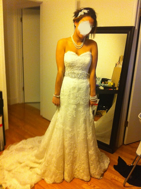 Show us your...Pronovias Dress :  wedding pronovias wedding dress cocktail gown mob dress wedding gown pictures Sash Front