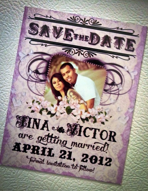 Magnetic Save The Dates wedding magnet dyi save the dates 1 ivory lavender