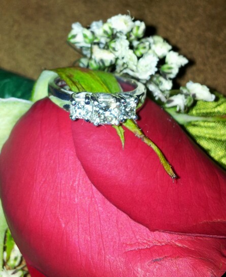 carat size for 3 stone :  wedding 3 stone 1 carat size center stone princess cut Engagement Ring