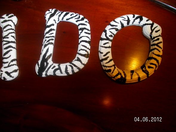 zebra print I DO letters