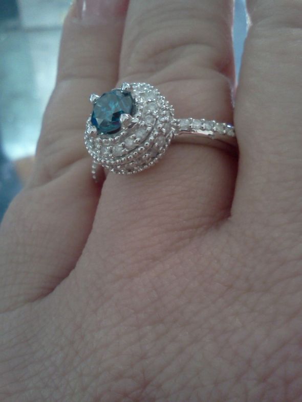 Blue diamond engagement rings? :  wedding engagement ring blue diamond waiting confused advice ring porn sapphire IMG569