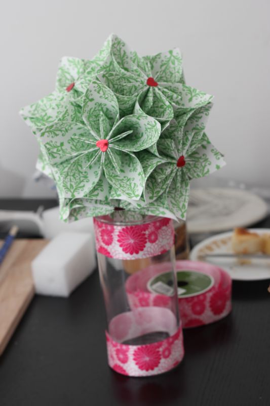 Prototype Kusudama Centerpiece :  wedding ceremony decoration reception diy wedding pink origami beads IMG 3389