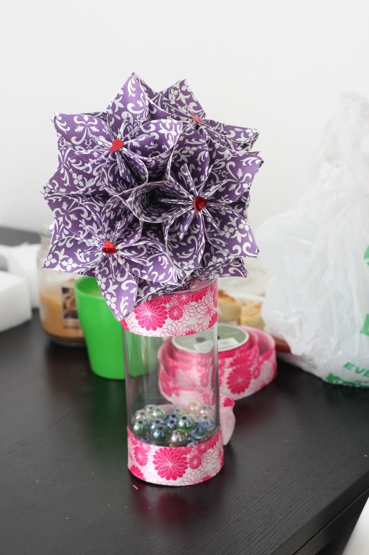 Prototype Kusudama Centerpiece :  wedding ceremony decoration reception diy wedding pink origami beads IMG 3394