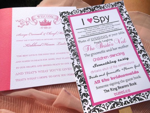 our wedding program and I spy Fan
