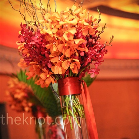Two centerpieces that I love October wedding eggplant dressesthinking 