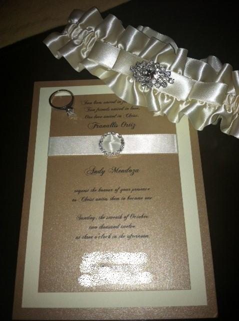 My invitation, garter, and ring, I w