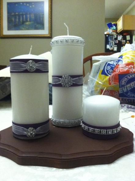 Easy, Completely DIY, In Loving Memory Candles :  wedding brown candle ceremony diy in inspiration loving memory purple reception silver simply white Photo 3